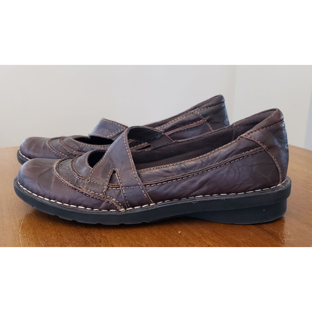 Women's‎ Clarks Bendables Leather Mary Jane Shoes Brown 8 M